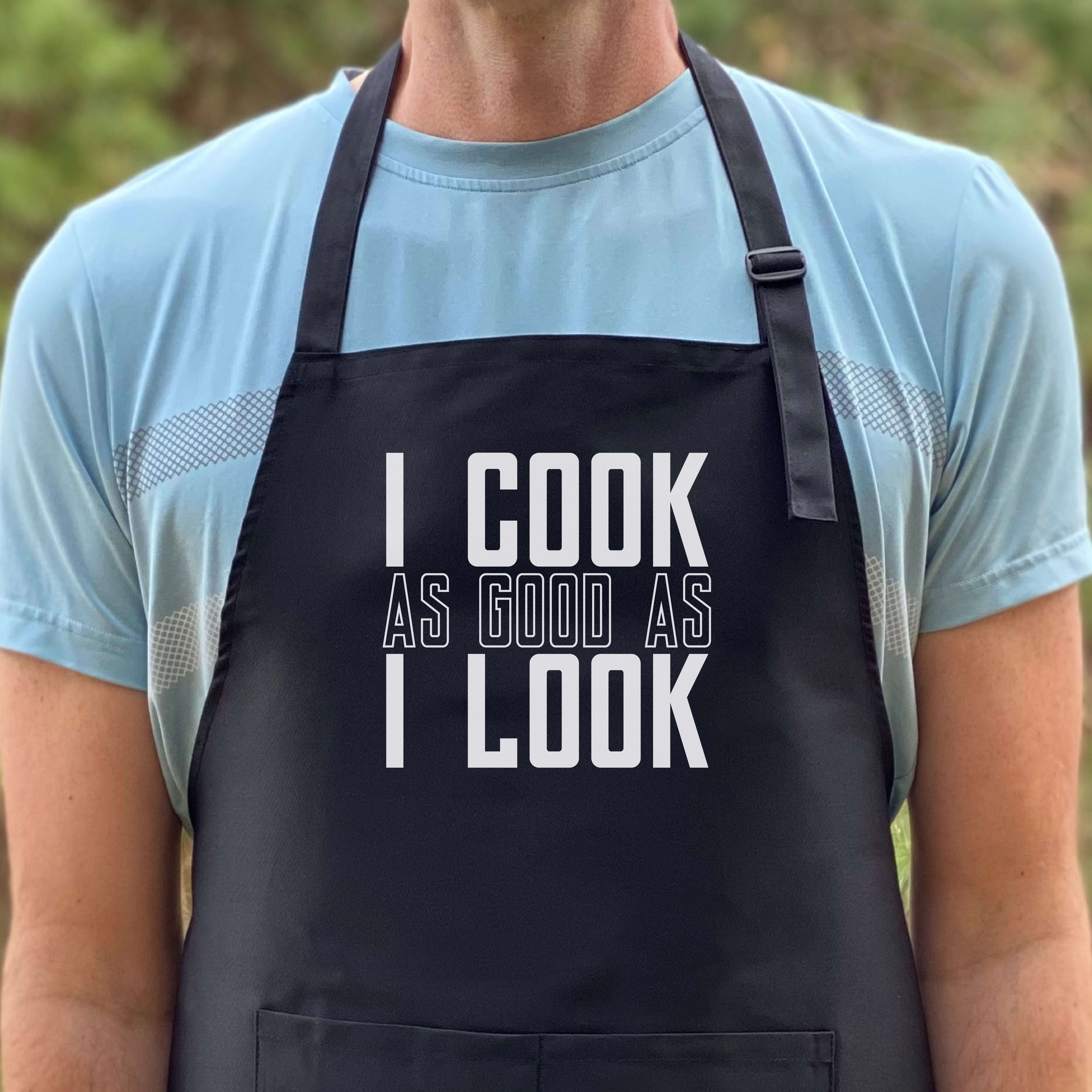 GuyAprons I Cook As Good As I Look Apron, Funny Apron for Men, BBQ Grill Apron, Funny Apron for Dad