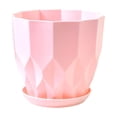 thumbnail image 2 of PEONAVET Plastic Planters for Indoor Plants 5.5" Round Plant Pot with Drainage Holes and Trays for Home Garden Decor(Pink), 2 of 6