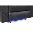 thumbnail image 4 of Benz LED & Power Recliner Chair Made With Faux Leather in Black, 4 of 11