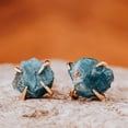 thumbnail image 2 of Raw Blue Apatite Crystal Women Healing Reiki Stud Earrings Dainty Gifts Natural, 2 of 6