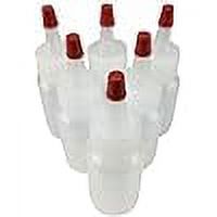 Hobbyland Squeeze Bottles, LDPE Plastic, Natural Boston Round, Yorker Spout Red Caps, Tips have .30 Hole (8oz, 24/410 Neck, 6 Bottles)