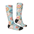 thumbnail image 3 of Balery Colorful Donut Printed Novelty Socks Men's Women's Crew Socks Sports Socks Knee High Socks Cotton Socks Quirky and Cool Socks, 3 of 9