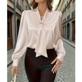 thumbnail image 5 of ShiShine Womens Soft Satin Button Down Shirts Long Sleeve Work Shirt Dressy Blouses Tops, 5 of 9