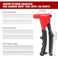 Arrow 3in1 Rivet Gun, OneHanded Headless Pop Rivet Gun Kit with