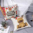 thumbnail image 4 of Set Of 4 Christmas Pillow Cover Cotton Linen Decorative Print Christmas Tree,christmas Deer,santa Cl, 4 of 5