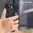 thumbnail image 5 of Nalacover For iPhone 13 Mini Case Ring Holder Kickstand with Credit Card Holder, Back Flip Premium Leather Magnetic Clasp Removable Wirst Hand Strap Cover For iPhone 13 Mini, Black, 5 of 14