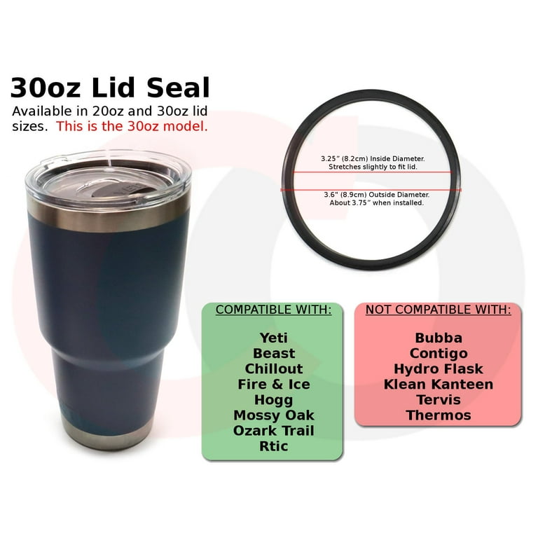 4-Pack Tumbler Cup Replacement Gasket Seal Ring - Fits ALL 20oz & 30oz YETI  Lids