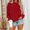 Red, variant on FDGIU Oversized Sweatshirt for Women - Fuzzy Fleece Crewneck Long Sleeve Pullover, 2025 Casual Fall Fashion