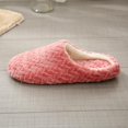 thumbnail image 5 of Jacquard Soft Bottom Cotton Slippers, Non-slip Warm Slip On House Bedroom Slippers, Watermelon Red, M/38-39, 5 of 10
