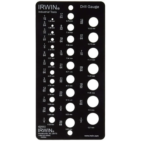 

Irwin 12092 1/16-to-1/2-Inch 29-Hole Steel Drill Bit Gauge