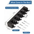 thumbnail image 6 of FVSA Broom Holder Wall Mount with 5 Slots and 6 Hooks, Plastic Organizer for Kitchen Laundry Room Home Storage, Black, 6 of 7
