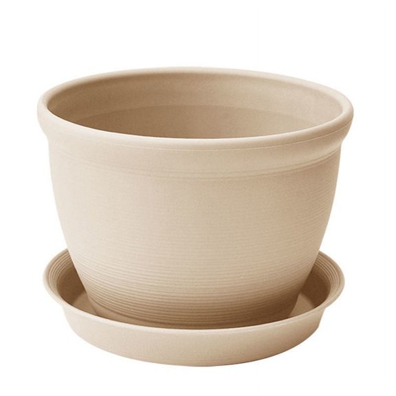 PASILI 1Pcs Garden Plastic Round Thickened Flowerpot 20*14*14Cm Beige Gray Red White
