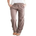 thumbnail image 1 of PENGXIANG Womens Casual Sweatpants Straight Leg Drawstring Elastic High Waist Loose Comfy Pants Trousers with Pockets, 1 of 3