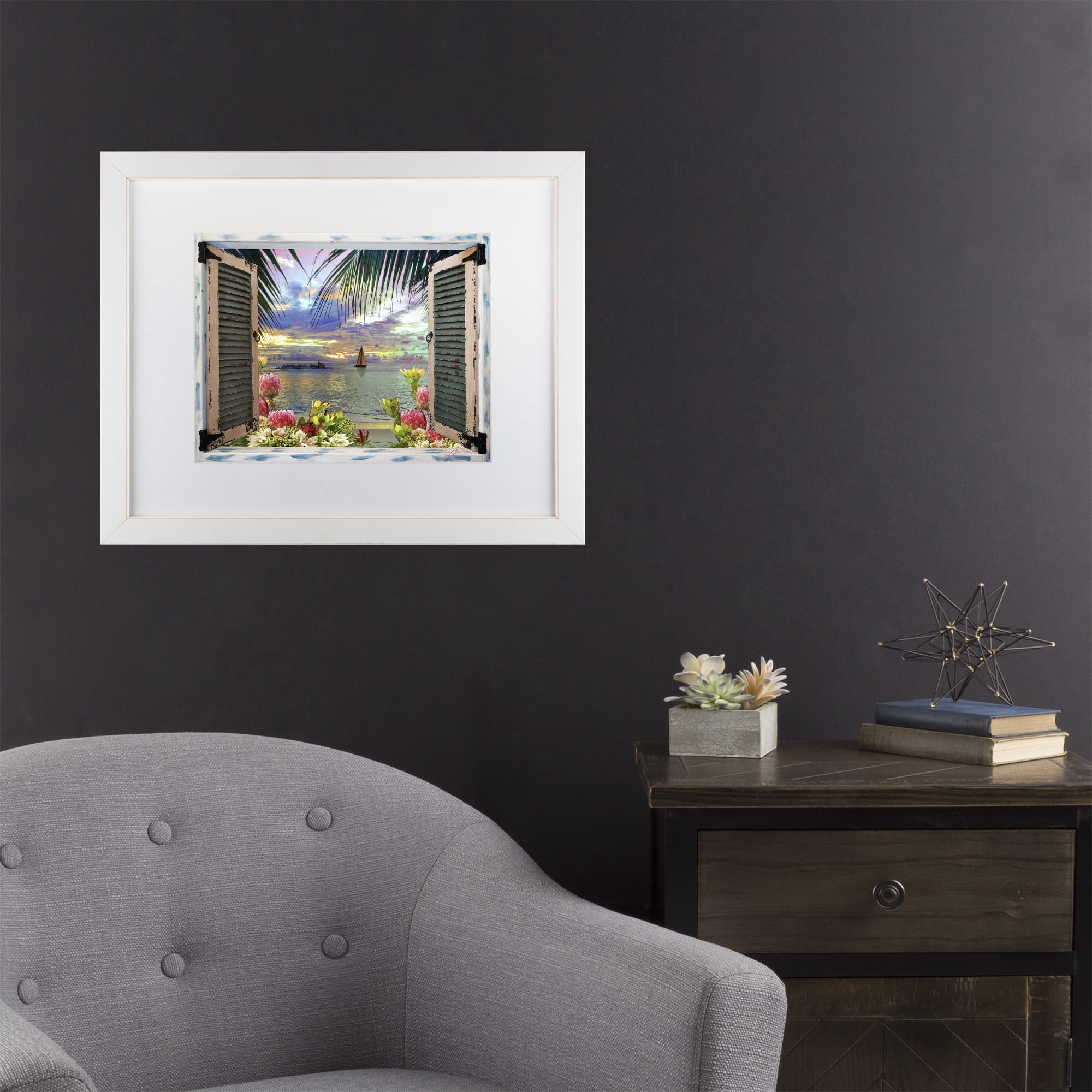 Trademark Fine Art 'Window to Paradise III' Matted Framed Art by Leo Kelly