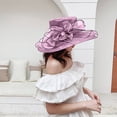 thumbnail image 2 of CUZIBR Straw Hats For Women Solid Color Bow Wide Brim Summer Dress Hat Shapeable Hollowed Out Breathable Fashionable Lightweight Foldable Party Vacation Beach Sun Hat ,Purple,One Size, 2 of 7