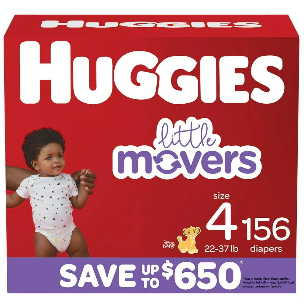 Huggies Little Movers Diapers, Size 4 2237 Pounds (156 Count