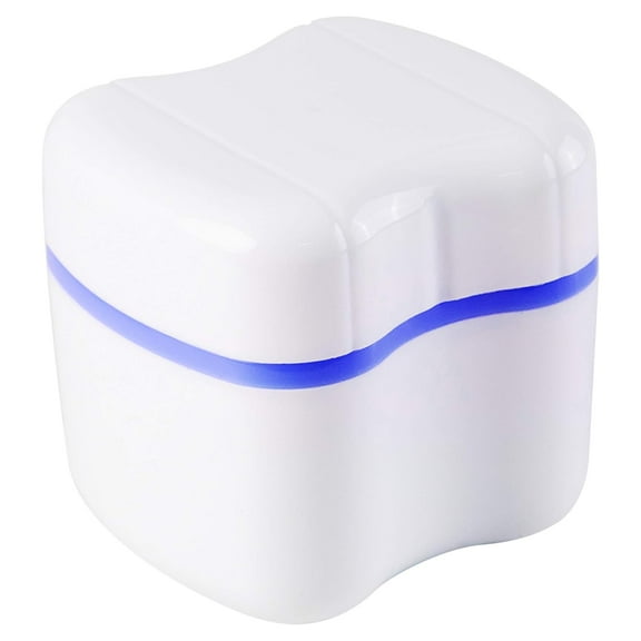 Upgraded Strong Dentures Box, Denture Brush Retainer Case, Denture Cups Bath, Dentures Container with Basket Denture Holder, Retainer Cleaning Case, Perfect To Safe Guard Dentures
