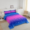 thumbnail image 2 of Winter Themed Bedding White Snowflake Comforter Set Twin Size Blue Purple Gradient Bedding Comforter Sets Happy New Year Xmas Duvet Insert Merry Christmas Themed Quilt, 2 of 6