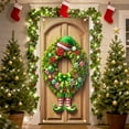 thumbnail image 6 of HomeKingdee Christmas Door Cover Decoration Merry Christmas Gnome Door Hanging Banner Backdrop with Red Hat Door Cover Photography Background, 6 of 6