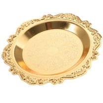 LULULION Elegant Golden Candle Tray Copper Jewelry Organizer and Storage Plate for Desktop Use