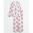 thumbnail image 3 of Lobster Wine Pajama Set | Red and Blue Summer Print Sleepwear for Women (Short & Long Pants), 3 of 6