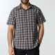 thumbnail image 2 of Mens Casual Botón Arriba Camisas de Manga Corta Cuadrado Cuello Superior, 50% Viscosa 50% Poliéster Tejido Transpirable Ligero para la Moda de Verano, Estilo Retro Occidental, 2 of 5