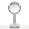 Ovente Table Top Lighted Easy Vanity Makeup Mirror 7.5 Inch Full View 3X Magnification, Folding Adjustable Design, Lightweight and Compact, and C Battery Powered, White MLT23W