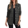 thumbnail image 1 of Chaquetas ligeras INSPIRE CHIC para mujeres con botones de cuadros de tweed, 1 of 6