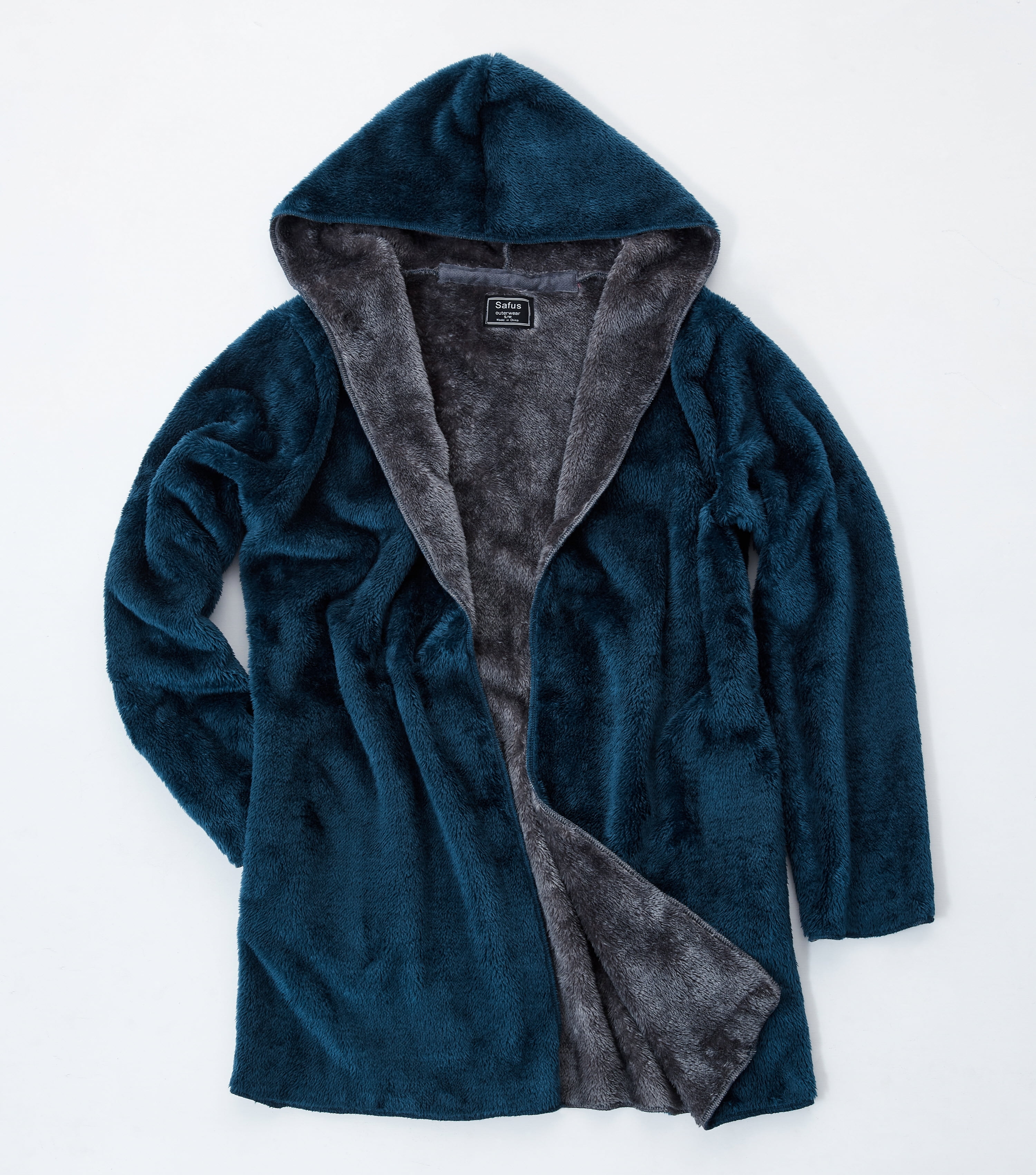 Safus Wearable Blanket Hoodie in Thick Fleece Jacket with Pocket - Blue - Small/Medium Size - for Women and Men, Warm and Cozy