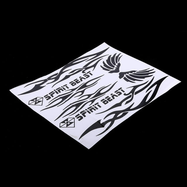 DYNWAVECA Fashion Waterproof Decals Stickers Set For Motorcycle Motorbike Scooter Black 1