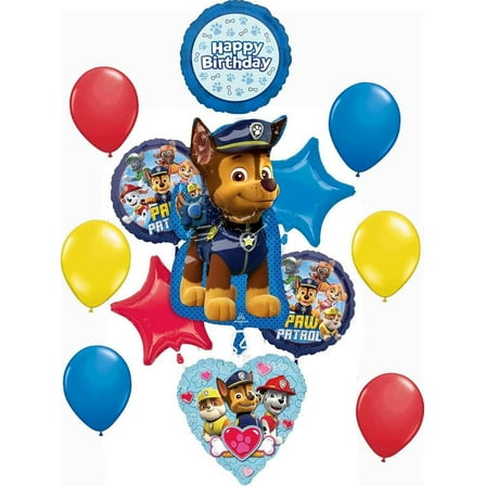 Anagram Paw Pups on Patrol Birthday Party Supplies Chase 13pc Balloon Bouquet Decorations