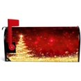 thumbnail image 2 of GZHJMY Magnetic Mailbox Covers Shining Christmas Tree Golden Glitter Mailbox Stickers MailWraps Post Cover 25.4x20.78 inch Home Decor, 2 of 5