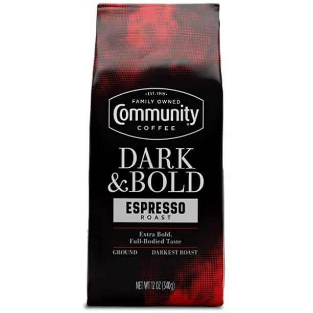 Community Coffee Dark & Bold Espresso Roast, Extra Dark Roast Ground