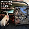 thumbnail image 3 of Pasman Large Black Foldable Rolling Grocery Bag with 5 Wheels, 120L Fabric Shopping Tote, 3 of 10