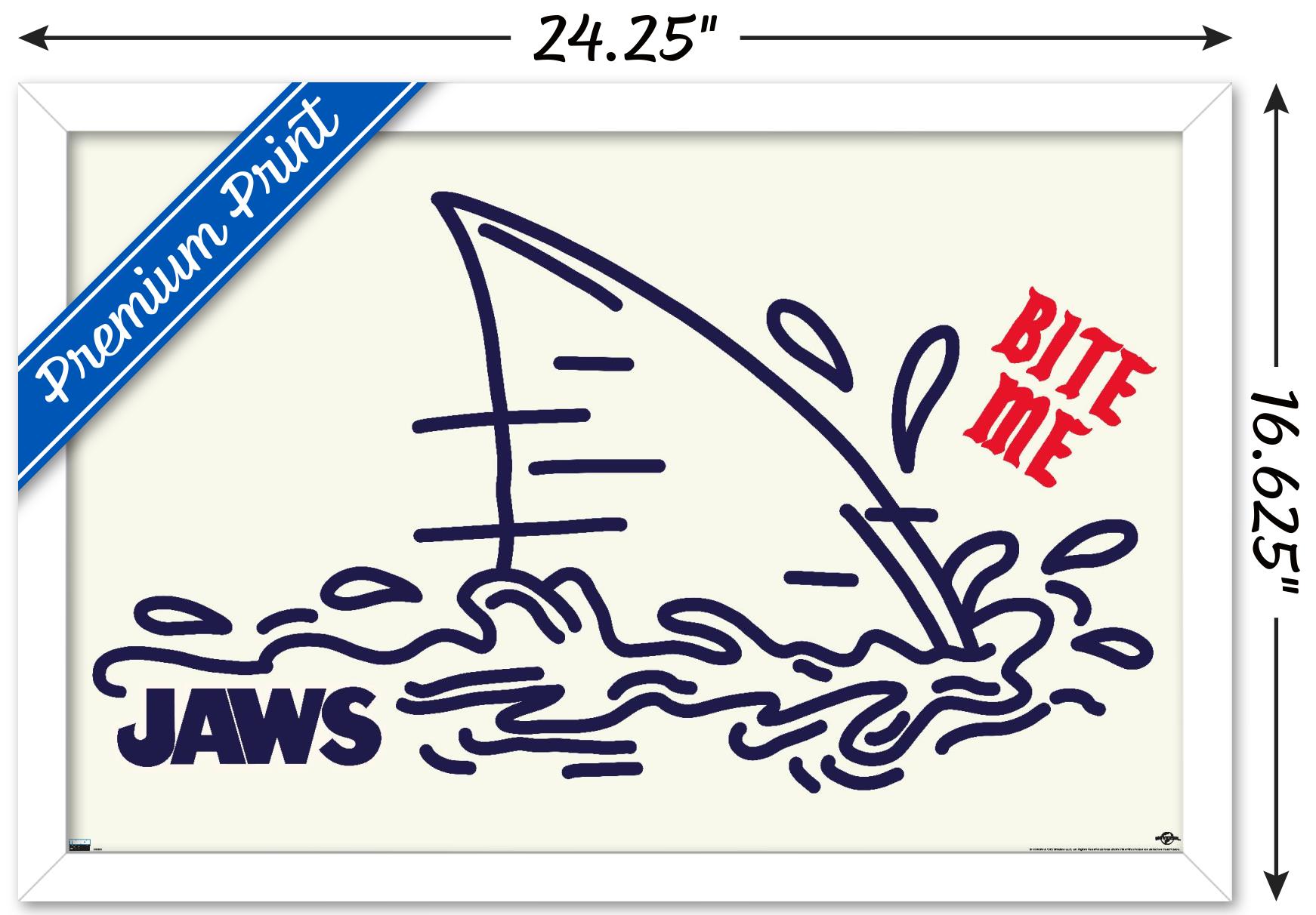 Jaws - Bite Me Wall Poster, 14.725" x 22.375", Framed