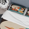 thumbnail image 4 of Designart "Graphic Nostalgia Vintage Mid-century Style II" Modern Midcentury Bedding Covert Set - Abstract Midcentury Blue Abstract Bed Set With 1 Sham, 4 of 6