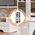 thumbnail image 2 of Joaxswe 72" Tall Arched Cabinet with Glass Doors Set 2, 69" Pantry Storage Cabinets with Adjustable Shelves, Accent Cabinet for Bedroom, Home Office, White, 2 of 9