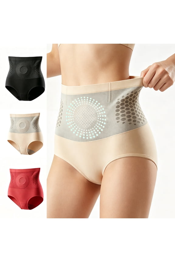 High Waisted Compression Shorts for Women , 4-in-1 Firm Tummy Seamless Support Yoga Fitness Pants