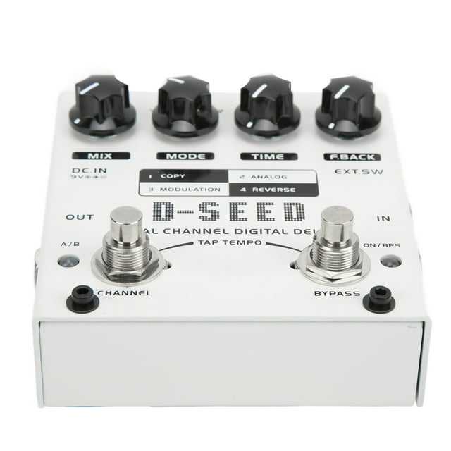 Efecto monobloque para guitarra, efecto de retardo, pedal de efectos de retardo de guitarra de doble canal, modos de efecto de retardo, calidad inigualable