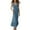 Blue, variant on Summer Dresses for Women Solid Color V Neck Button Flounce Long Ruffled A Line Sleeveless Maxi Casual Dress Outwear,Blue,L