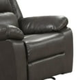 thumbnail image 2 of Lizzy Manual Glider Recliner Chair- Pillow Arms- Solid Wood- Gray Leather, 2 of 6