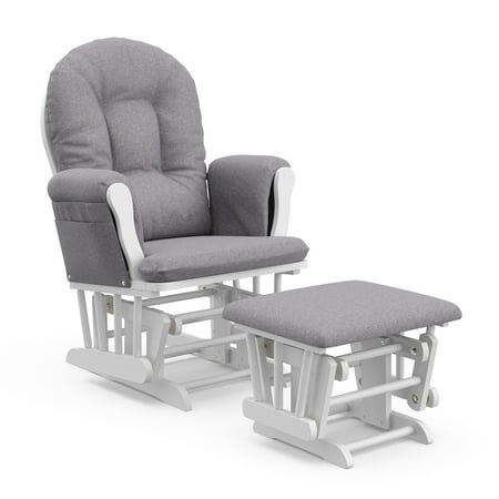 UPC: 0056927091553 | Storkcraft Hoop Nursery Glider and Ottoman White with Gray Swirl