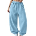 thumbnail image 2 of Karymi Solid Casual Sweatpants Women, Balloon Long Pants, Drawstring Elastic Waist Relaxed Fit Elastic Cuffs with Side Pockets, 2 of 7