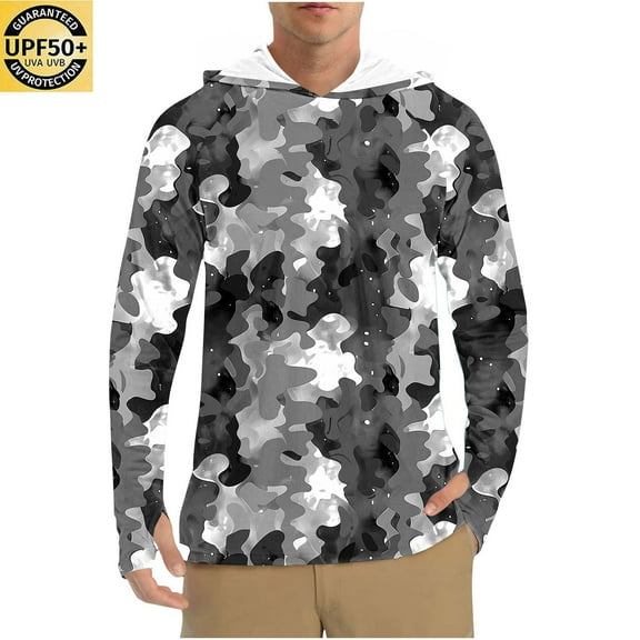 Awdenio Shirts for Men Long Sleeve UPF 50 UV Protection Fishing Shirt Lightweight Quick Dry Athletic with Thumbholes