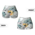 thumbnail image 5 of Picia The World Map with Cartoon Animals Printed Workout Shorts for Women Seamless Scrunch Butt Lifting High Waisted Yoga Gym Booty Running Moisture-wicking Short Pants-Large, 5 of 9