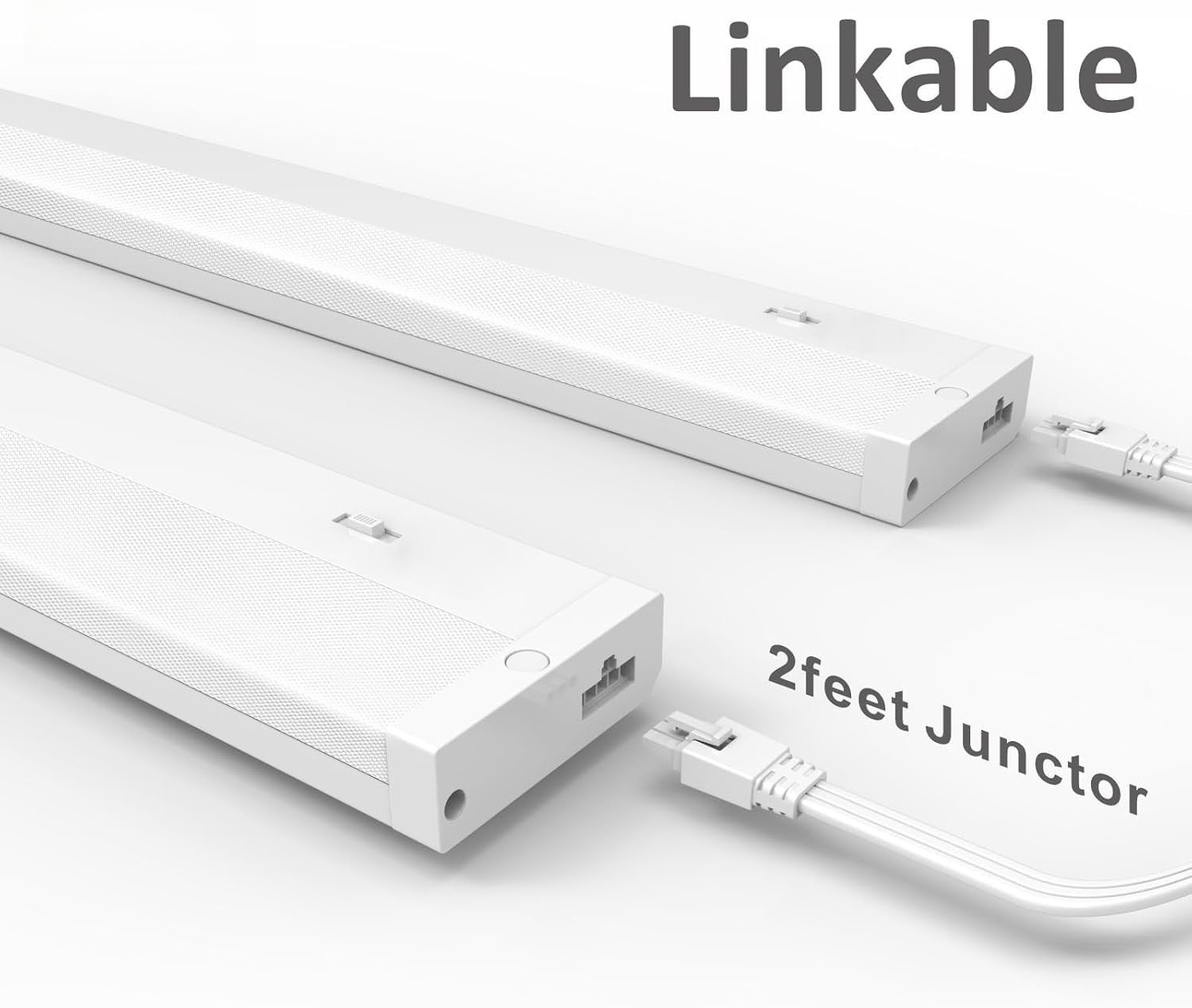 LED Under Cabinet Lighting Hardwired or Plug in, 12 Inch 6W, Dimmable 5 Color 2700K/3000K/3500K/4000K/5000K, Linkable Eyes Care Design Counter Lights for Kitchen, Sink, ETL Listed, White