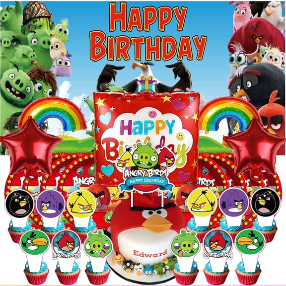 Angry Birds Party Supplies Decor Tableware Backdrop Banner Cake Topper Balloons Birthday Decorations