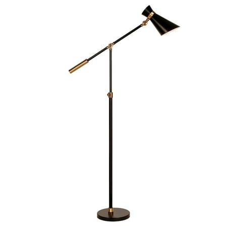 Evelyn&Zoe Industrial Metal Height-Adjustable Two-Tone Floor Lamp