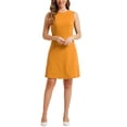 thumbnail image 2 of INSPIRE CHIC Vestido midi sin mangas de color sólido para mujeres en el trabajo XL Amarillo, 2 of 5