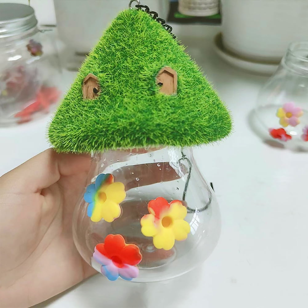 2pcs Bird Feeder Water Dispenser, Mushroom Shape Hummingbird Water Feeders, Leak-Proof Feeders for Outdoors Hanging, Garden Watching Patio Tree Yard Backyard Decoration